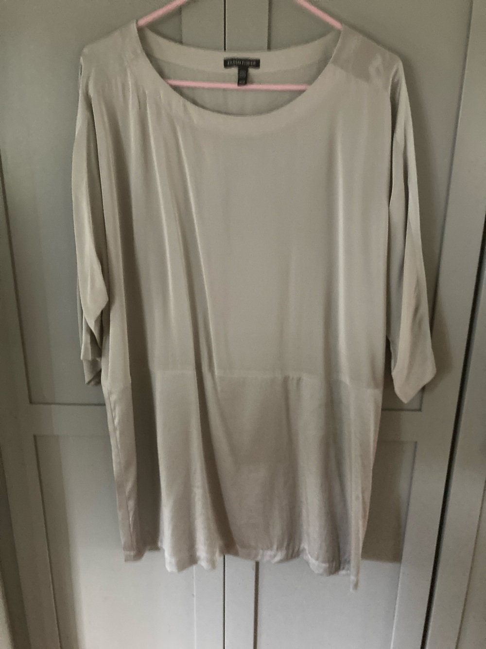 Eileen Fisher Light Taupe Scoop Neck Tunic